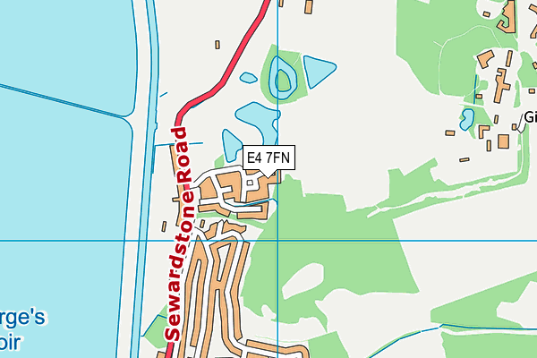 E4 7FN map - OS VectorMap District (Ordnance Survey)