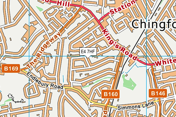 E4 7HF map - OS VectorMap District (Ordnance Survey)