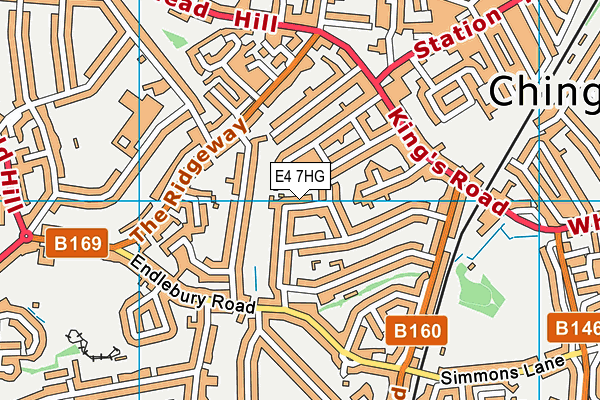 E4 7HG map - OS VectorMap District (Ordnance Survey)