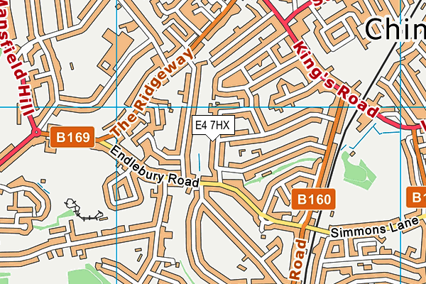 E4 7HX map - OS VectorMap District (Ordnance Survey)