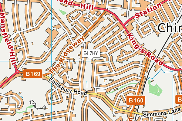 E4 7HY map - OS VectorMap District (Ordnance Survey)