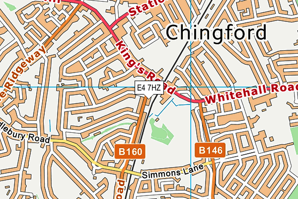 E4 7HZ map - OS VectorMap District (Ordnance Survey)