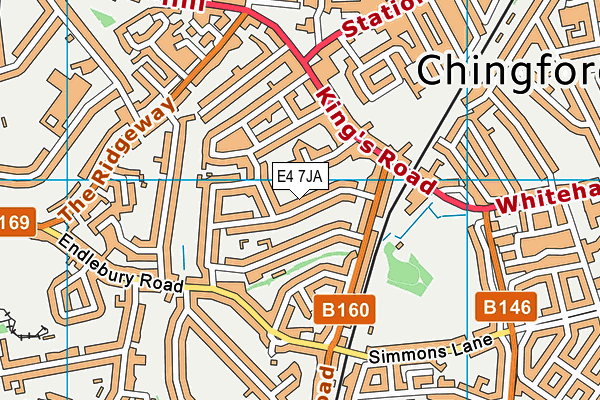 E4 7JA map - OS VectorMap District (Ordnance Survey)