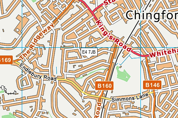 E4 7JB map - OS VectorMap District (Ordnance Survey)