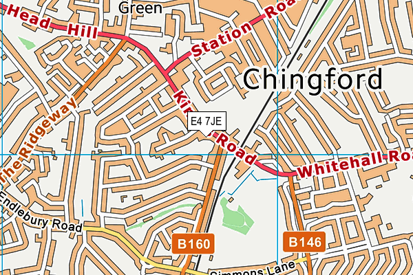 E4 7JE map - OS VectorMap District (Ordnance Survey)