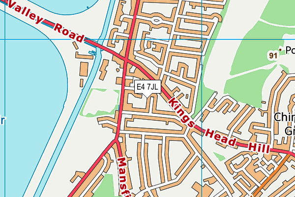 E4 7JL map - OS VectorMap District (Ordnance Survey)