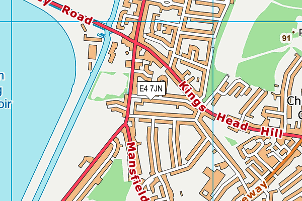 E4 7JN map - OS VectorMap District (Ordnance Survey)