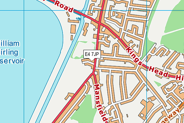 E4 7JP map - OS VectorMap District (Ordnance Survey)