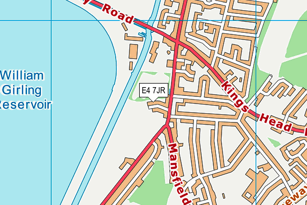 St Egberts Playing Fields map (E4 7JR) - OS VectorMap District (Ordnance Survey)