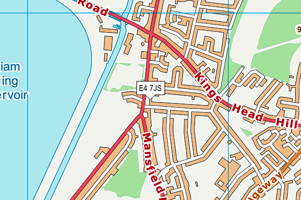 E4 7JS map - OS VectorMap District (Ordnance Survey)