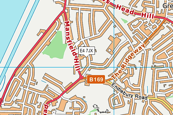 E4 7JX map - OS VectorMap District (Ordnance Survey)