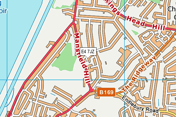 E4 7JZ map - OS VectorMap District (Ordnance Survey)