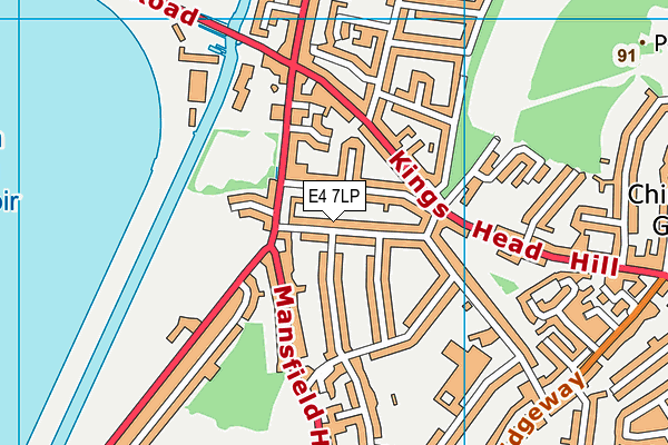 E4 7LP map - OS VectorMap District (Ordnance Survey)