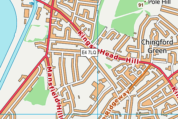 E4 7LQ map - OS VectorMap District (Ordnance Survey)