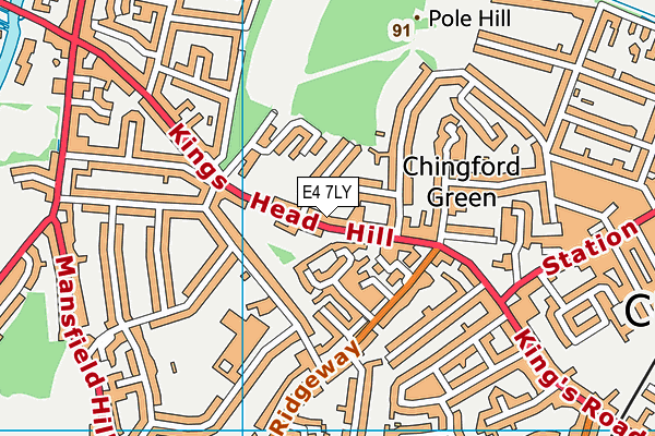 E4 7LY map - OS VectorMap District (Ordnance Survey)