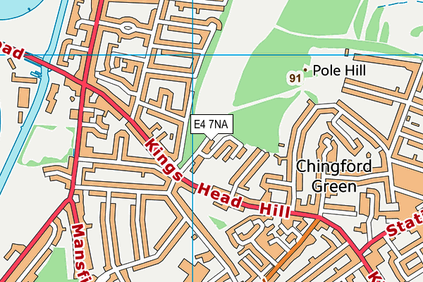 E4 7NA map - OS VectorMap District (Ordnance Survey)