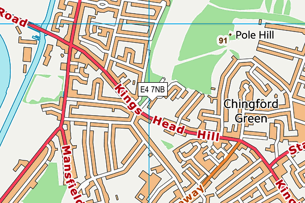 E4 7NB map - OS VectorMap District (Ordnance Survey)