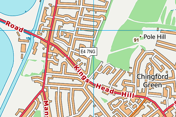 E4 7NG map - OS VectorMap District (Ordnance Survey)