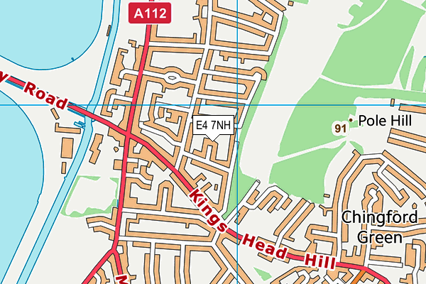 E4 7NH map - OS VectorMap District (Ordnance Survey)