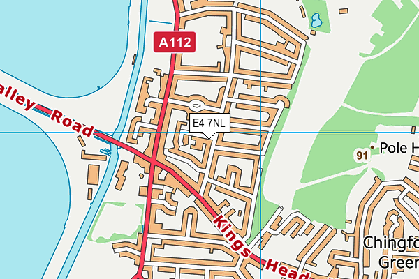 E4 7NL map - OS VectorMap District (Ordnance Survey)