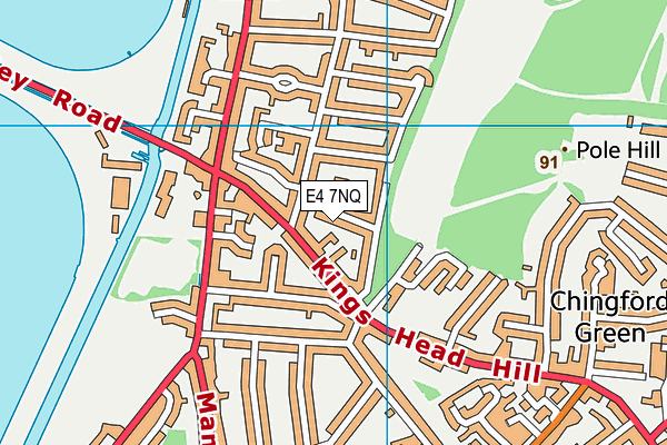 E4 7NQ map - OS VectorMap District (Ordnance Survey)