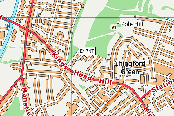 E4 7NT map - OS VectorMap District (Ordnance Survey)