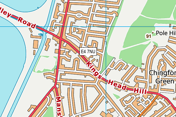 E4 7NU map - OS VectorMap District (Ordnance Survey)