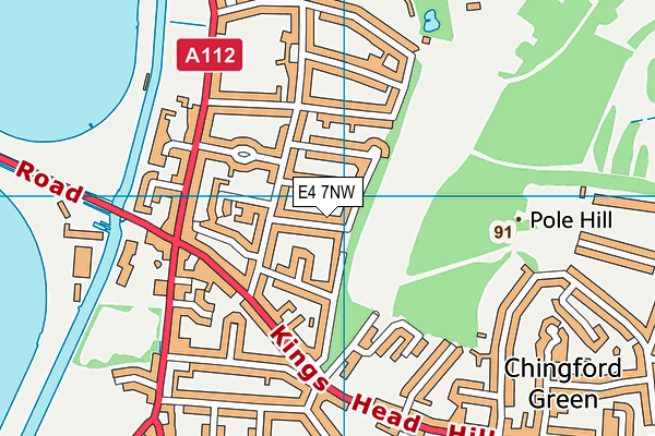 E4 7NW map - OS VectorMap District (Ordnance Survey)