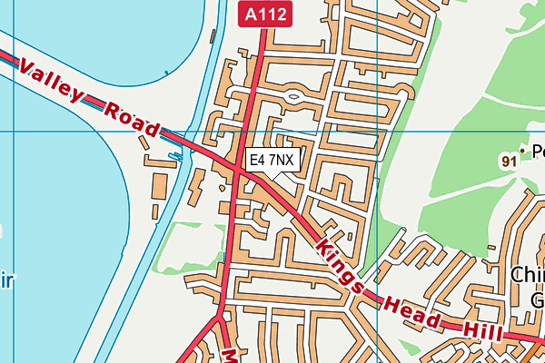 E4 7NX map - OS VectorMap District (Ordnance Survey)