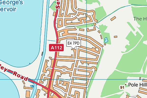 E4 7PD map - OS VectorMap District (Ordnance Survey)