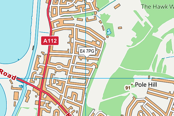 E4 7PG map - OS VectorMap District (Ordnance Survey)