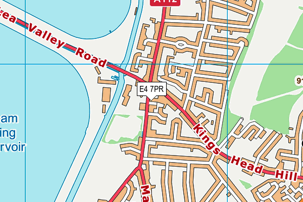 E4 7PR map - OS VectorMap District (Ordnance Survey)