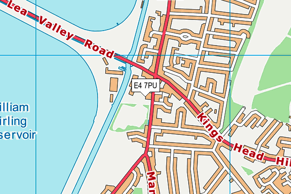 E4 7PU map - OS VectorMap District (Ordnance Survey)