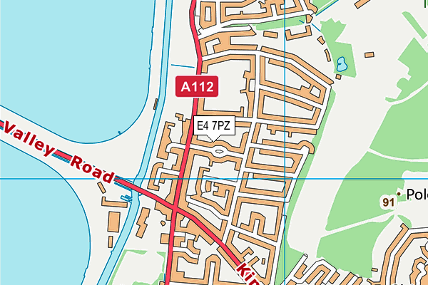 E4 7PZ map - OS VectorMap District (Ordnance Survey)