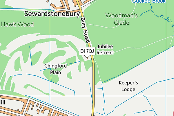 Chingford Golf Course map (E4 7QJ) - OS VectorMap District (Ordnance Survey)