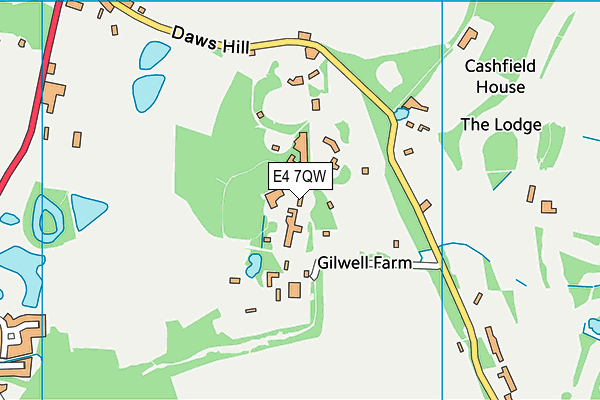 E4 7QW map - OS VectorMap District (Ordnance Survey)