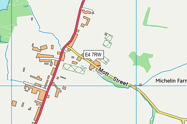 E4 7RW map - OS VectorMap District (Ordnance Survey)