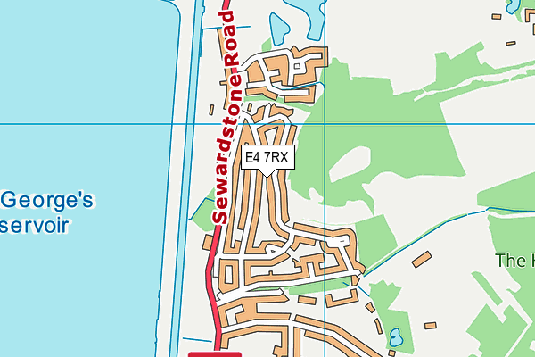 E4 7RX map - OS VectorMap District (Ordnance Survey)