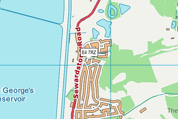 E4 7RZ map - OS VectorMap District (Ordnance Survey)