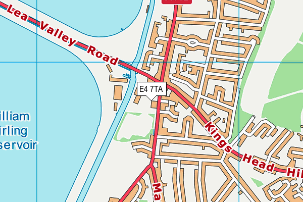 E4 7TA map - OS VectorMap District (Ordnance Survey)