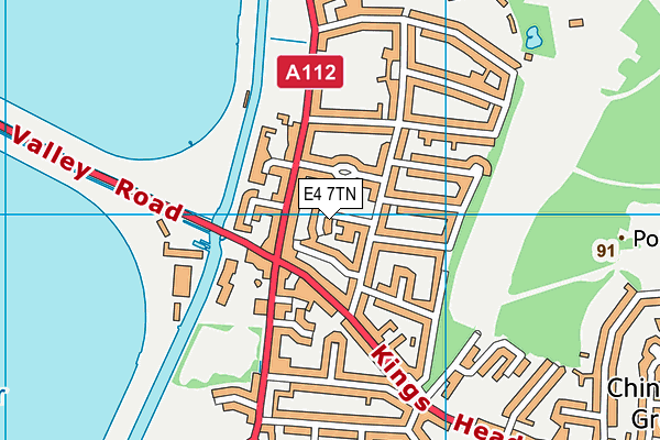 E4 7TN map - OS VectorMap District (Ordnance Survey)