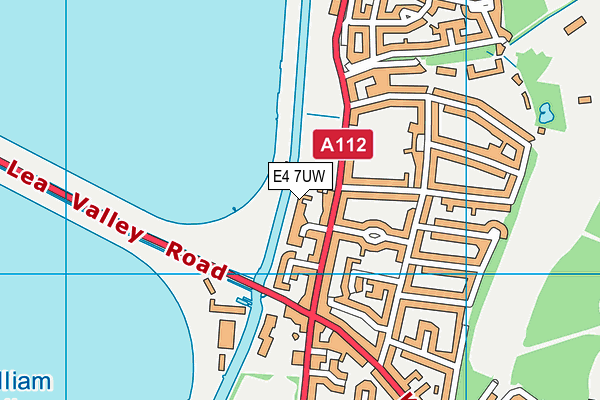 E4 7UW map - OS VectorMap District (Ordnance Survey)