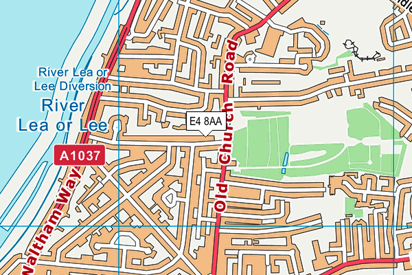 E4 8AA map - OS VectorMap District (Ordnance Survey)