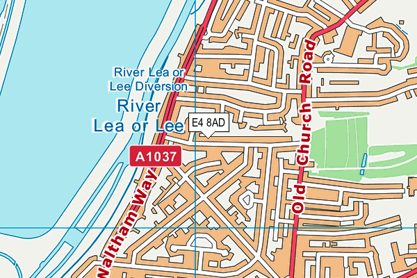 E4 8AD map - OS VectorMap District (Ordnance Survey)