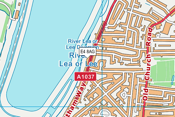 E4 8AG map - OS VectorMap District (Ordnance Survey)