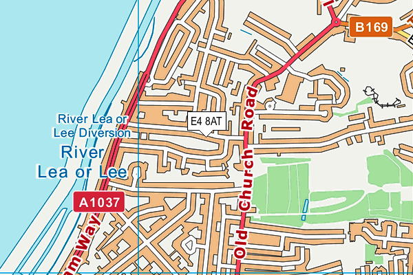 E4 8AT map - OS VectorMap District (Ordnance Survey)