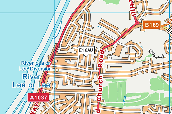 E4 8AU map - OS VectorMap District (Ordnance Survey)