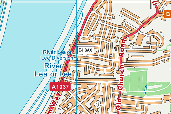E4 8AX map - OS VectorMap District (Ordnance Survey)
