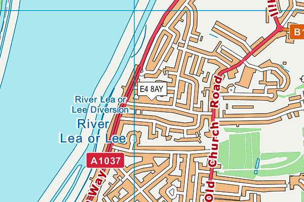 E4 8AY map - OS VectorMap District (Ordnance Survey)