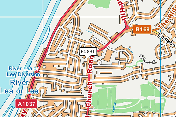 E4 8BT map - OS VectorMap District (Ordnance Survey)